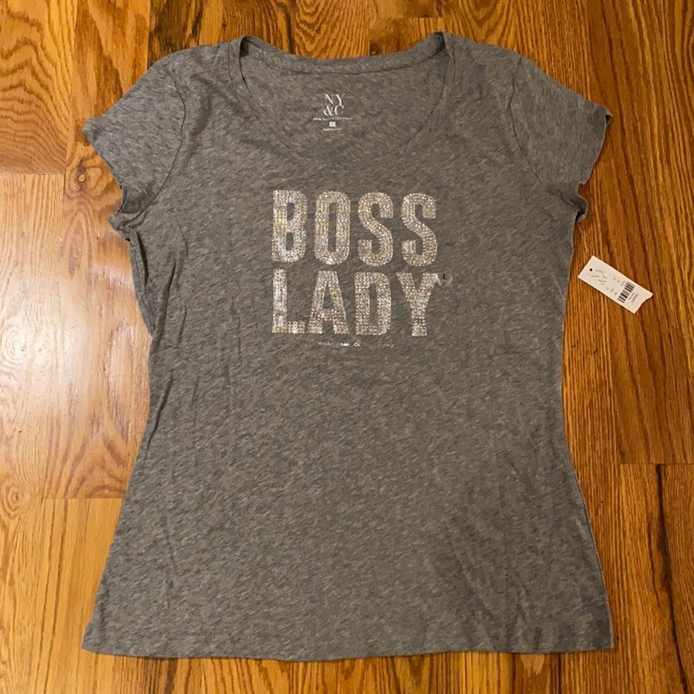 New York and co grey boss lady t shirt